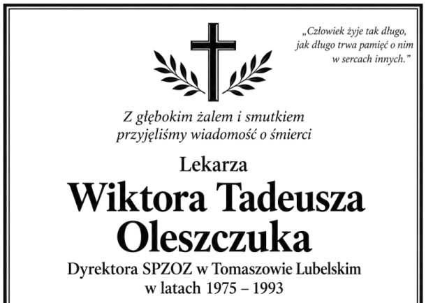 Nekrolog Wiktora Oleszczuka